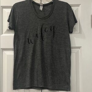Dark gray 'Wifey' Graphic Tee size M super soft